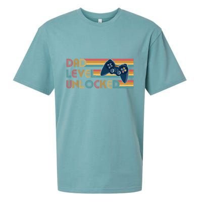 Funny Retro Dad Level Unlocked Gamer Sueded Cloud Jersey T-Shirt