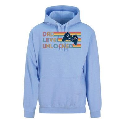 Funny Retro Dad Level Unlocked Gamer Unisex Surf Hoodie