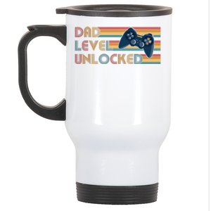 Funny Retro Dad Level Unlocked Gamer Stainless Steel Travel Mug