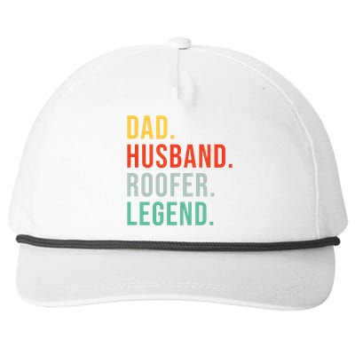 Funny Roofer Dad Husband Legend Roof Job Work Fathers Day Snapback Five-Panel Rope Hat