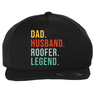 Funny Roofer Dad Husband Legend Roof Job Work Fathers Day Wool Snapback Cap