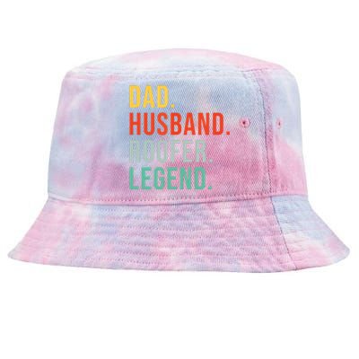 Funny Roofer Dad Husband Legend Roof Job Work Fathers Day Tie-Dyed Bucket Hat