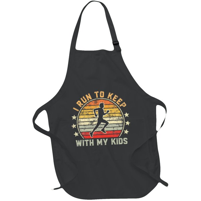 Funny Runner Dad Running Dad I Run To Keep Up With My Full-Length Apron With Pockets