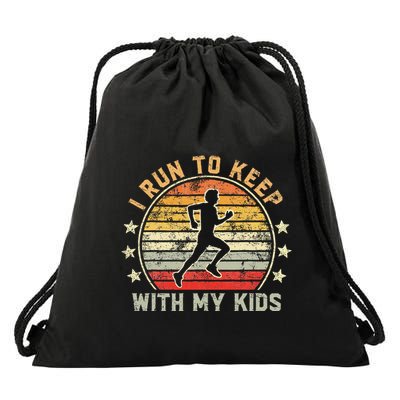 Funny Runner Dad Running Dad I Run To Keep Up With My Drawstring Bag