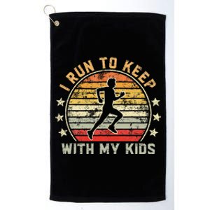 Funny Runner Dad Running Dad I Run To Keep Up With My Platinum Collection Golf Towel