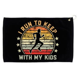 Funny Runner Dad Running Dad I Run To Keep Up With My Grommeted Golf Towel