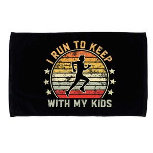 Funny Runner Dad Running Dad I Run To Keep Up With My Microfiber Hand Towel