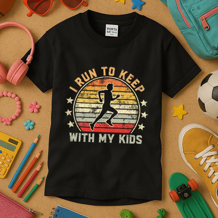 Funny Runner Dad Running Dad I Run To Keep Up With My Kids T-Shirt