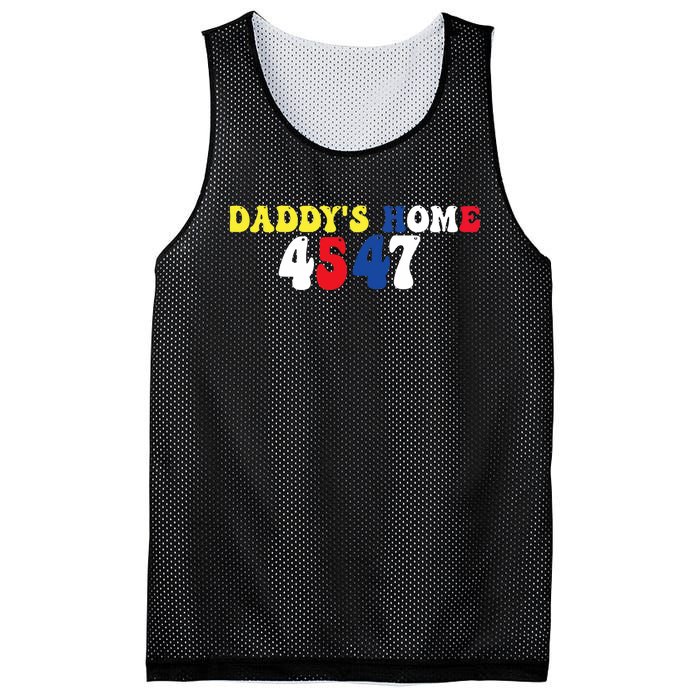 Funny Return DaddyS Home From Garbage Trump President 45 47 Mesh Reversible Basketball Jersey Tank