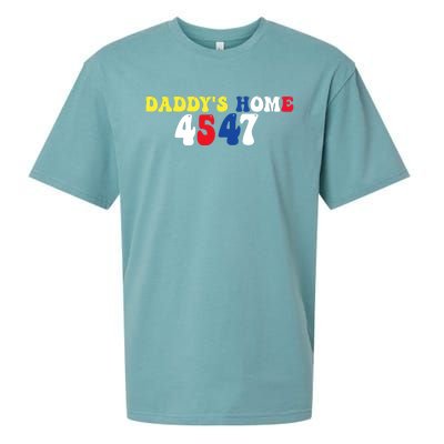 Funny Return DaddyS Home From Garbage Trump President 45 47 Sueded Cloud Jersey T-Shirt