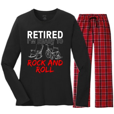 Funny Retirement Design For Retired Retirement Women's Long Sleeve Flannel Pajama Set 