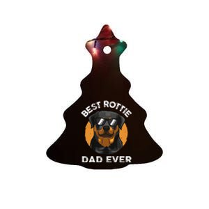 Funny Rottweiler Dad Design For Grandpa Rottie Dad Quote Ceramic Tree Ornament