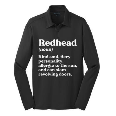 Funny Redhead Definition Ginger Red Hair MC1R Gene Silk Touch Performance Long Sleeve Polo