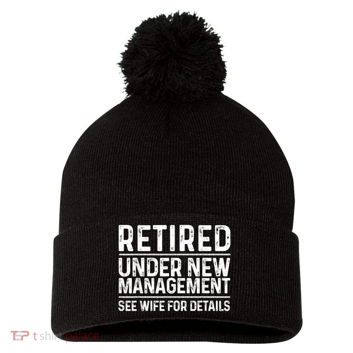 Funny Retirement Design Men Dad Retiring Party Humor Lovers Pom Pom 12in Knit Beanie