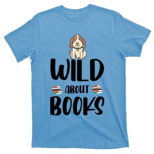 Funny Reading Dog Lover Bookworm Wild About Books Humor Gift T-Shirt