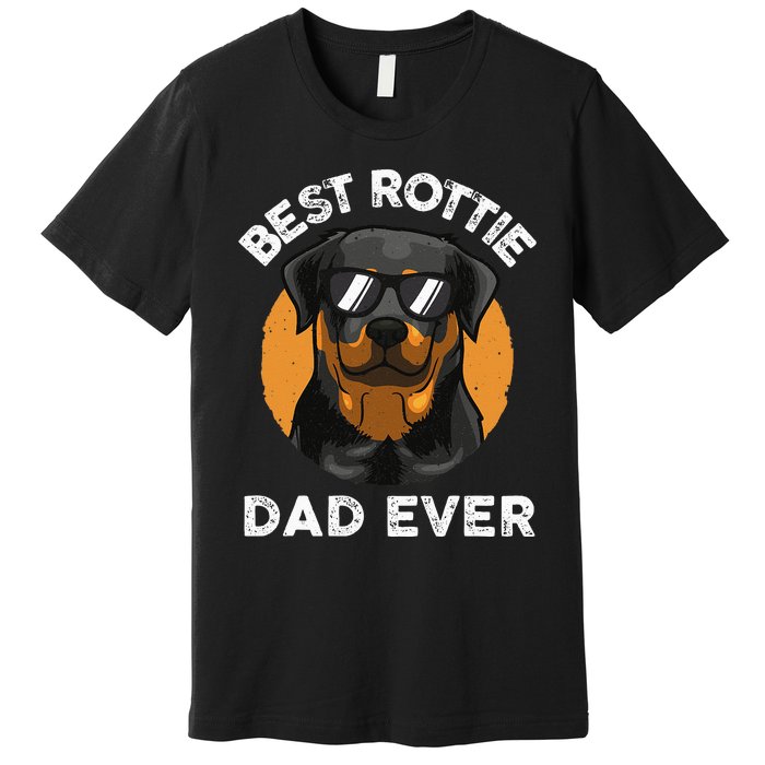 Funny Rottweiler Dad Design For Grandpa Rottie Dad Quote Premium T-Shirt