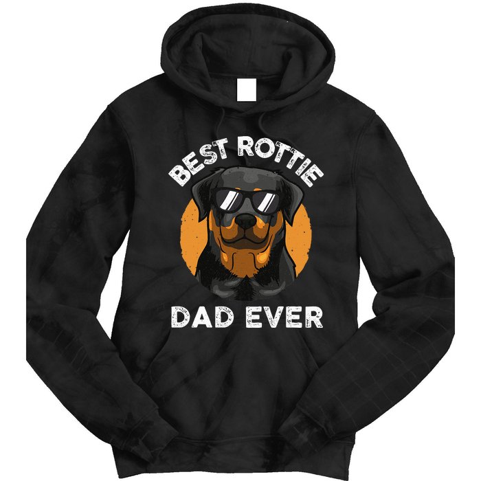 Funny Rottweiler Dad Design For Grandpa Rottie Dad Quote Tie Dye Hoodie