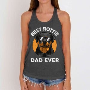 Funny Rottweiler Dad Design For Grandpa Rottie Dad Quote Women's Knotted Racerback Tank