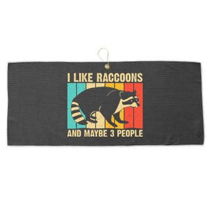 Funny Raccoon Design For Men Women Raccoon Lover Introvert Large Microfiber Waffle Golf Towel