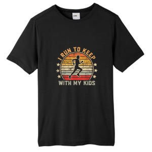 Funny Runner Dad Running Dad I Run To Keep Up With My Tall Fusion ChromaSoft Performance T-Shirt