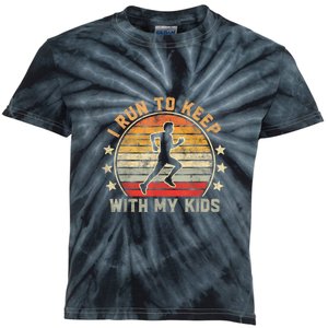 Funny Runner Dad Running Dad I Run To Keep Up With My Kids Tie-Dye T-Shirt