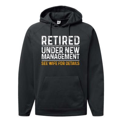 Funny Retirement Design Men Dad Retiring Party Humor Lovers Performance Fleece Hoodie