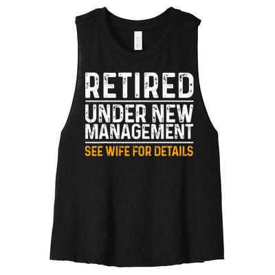 Funny Retirement Design Men Dad Retiring Party Humor Lovers Women's Racerback Cropped Tank