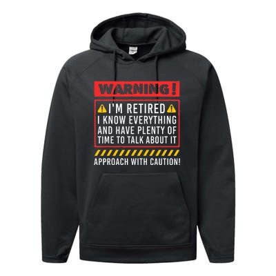 Funny Retirement Design For Retiree Retired Retire Performance Fleece Hoodie