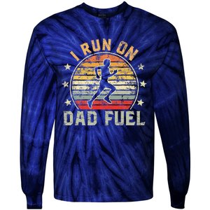 Funny Runner Dad Running Dad I Run On Dad Fuel Tie-Dye Long Sleeve Shirt