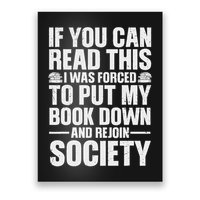 Funny Reading Design For Men Women Book Nerd Reading Lovers Poster