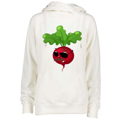 Funny Radish Dad Sunglasses Vegetable Fathers' Day Gardener Meaningful Gift Womens Funnel Neck Pullover Hood