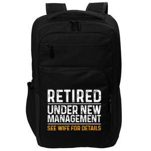 Funny Retirement Design  Dad Retiring Party Humor Lovers Impact Tech Backpack