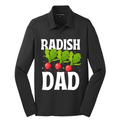 Funny Radish Dad Vegetable Fathers' Day Gardener Lover Meaningful Gift Silk Touch Performance Long Sleeve Polo