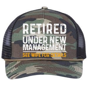 Funny Retirement Design Dad Retiring Party Humor Lovers Retro Rope Trucker Hat Cap