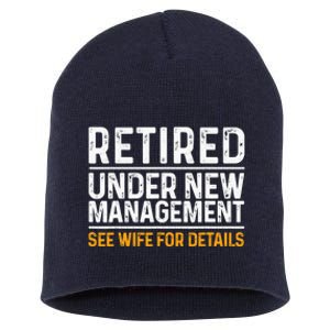 Funny Retirement Design Dad Retiring Party Humor Lovers Short Acrylic Beanie