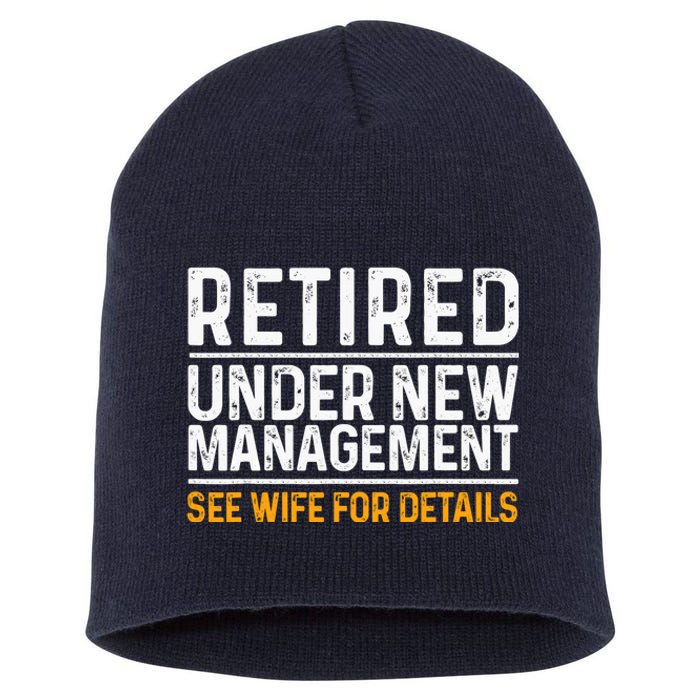 Funny Retirement Design Dad Retiring Party Humor Lovers Short Acrylic Beanie