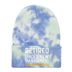 Funny Retirement Design Dad Retiring Party Humor Lovers Tie Dye 12in Knit Beanie