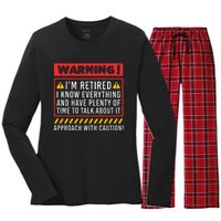 Funny Retirement Design For Retiree Retired Retire Women's Long Sleeve Flannel Pajama Set 