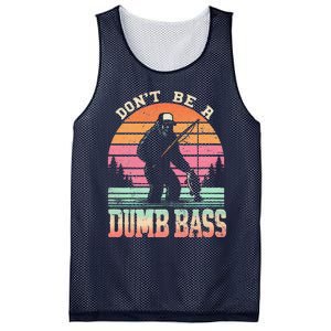 Funny Retro DonT Be A Dumb Bass Manfishing Sasquatch Mesh Reversible Basketball Jersey Tank