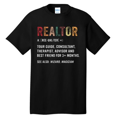 Funny Realtor Definition Realtor Life Real Estate Agent Tall T-Shirt