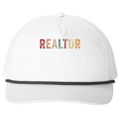 Funny Realtor Definition Realtor Life Real Estate Agent Snapback Five-Panel Rope Hat