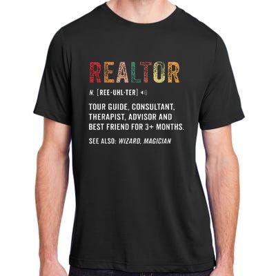 Funny Realtor Definition Realtor Life Real Estate Agent Adult ChromaSoft Performance T-Shirt