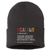 Funny Realtor Definition Realtor Life Real Estate Agent Sustainable Knit Beanie