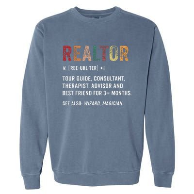 Funny Realtor Definition Realtor Life Real Estate Agent Garment-Dyed Sweatshirt