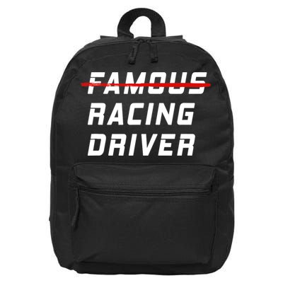 Famous racing driver funny quote for car and racing fans 16 in Basic Backpack