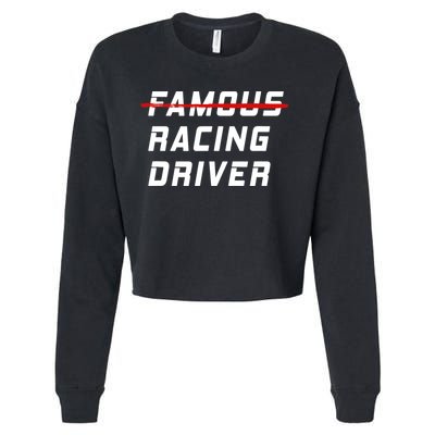Famous racing driver funny quote for car and racing fans Cropped Pullover Crew
