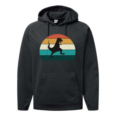 Funny Retro Dinosaur - Great Dino / T-Rex TRex Lovers Gift Performance Fleece Hoodie