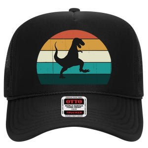 Funny Retro Dinosaur - Great Dino / T-Rex TRex Lovers Gift High Crown Mesh Back Trucker Hat