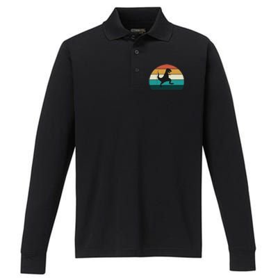 Funny Retro Dinosaur - Great Dino / T-Rex TRex Lovers Gift Performance Long Sleeve Polo