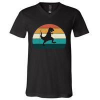 Funny Retro Dinosaur - Great Dino / T-Rex TRex Lovers Gift V-Neck T-Shirt